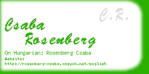 csaba rosenberg business card